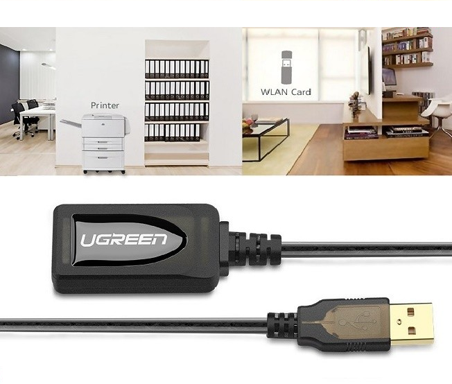 Cáp USB nối dài 10m có chíp khuếch đại chính hãng Ugreen 10321